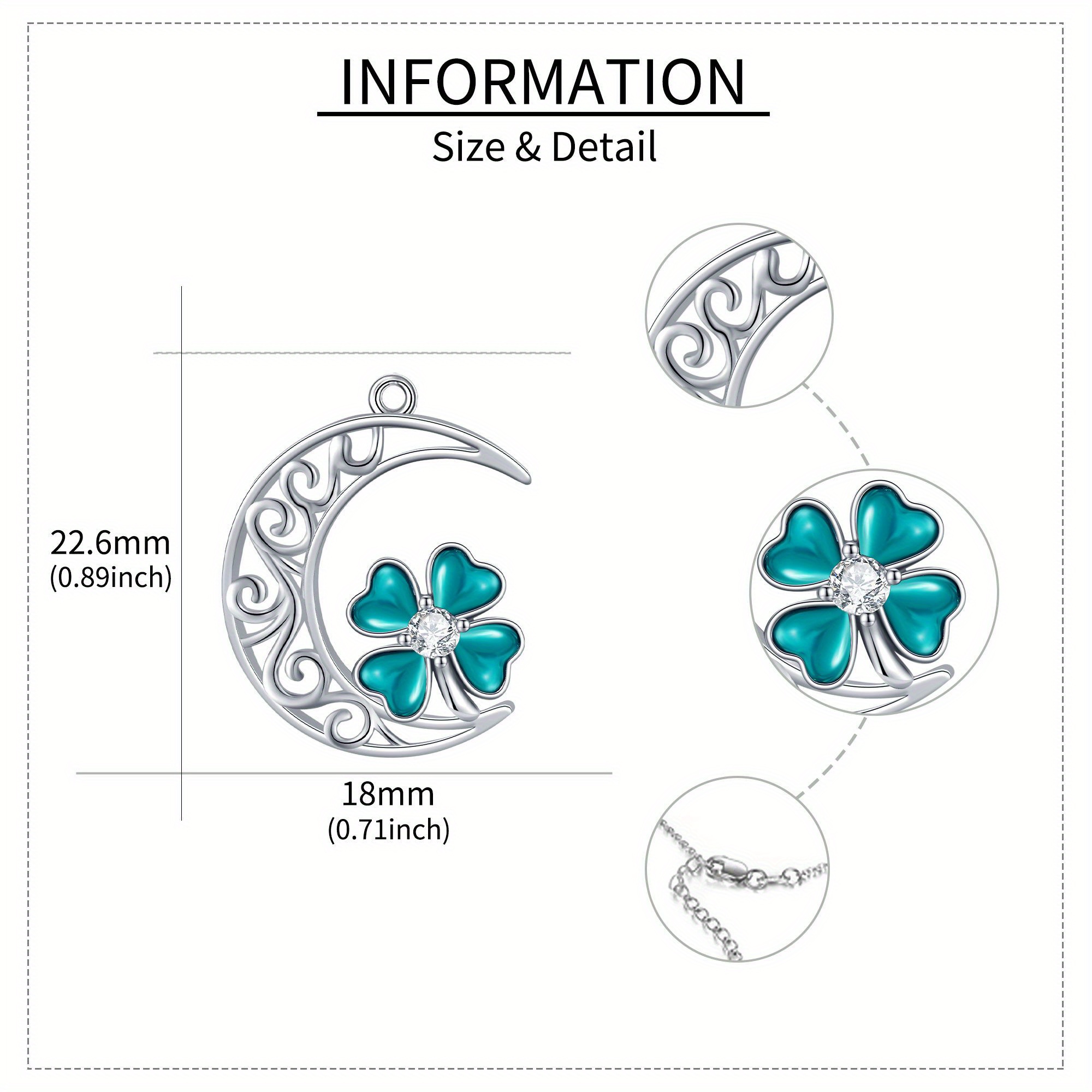 Women's S925 Sterling Silver Four-Leaf Clover Pendant Necklace